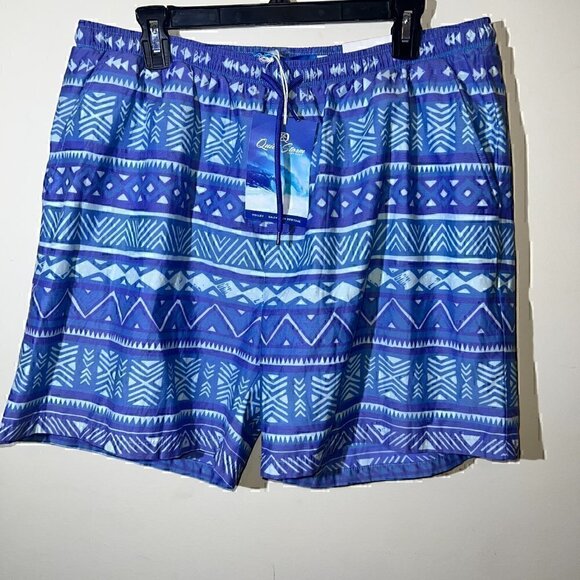 NWT QUITE STORM SURF SHOP MEN'S VOLLEY SWIM SHORTS - XXL - BLUE TRBAL PRINT - Picture 2 of 7